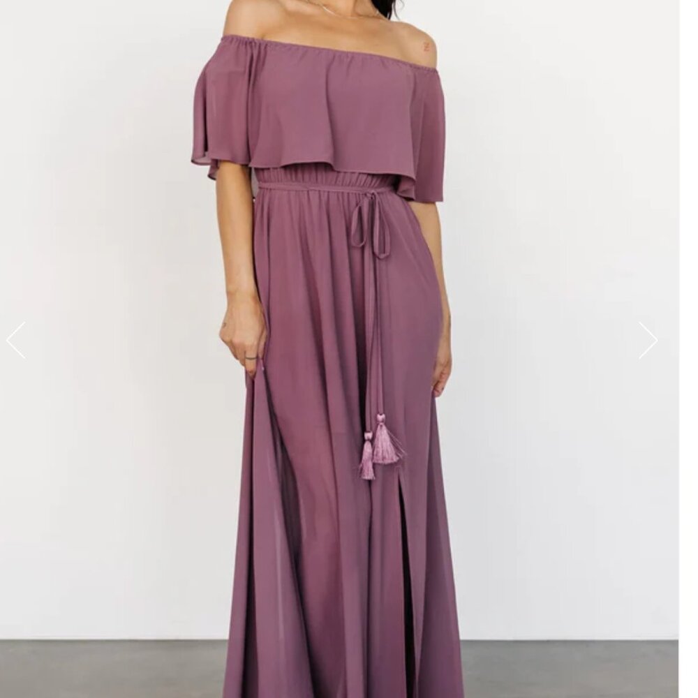 Baltic Born Victoria Off Shoulder Maxi Dress Vintage Plum XL